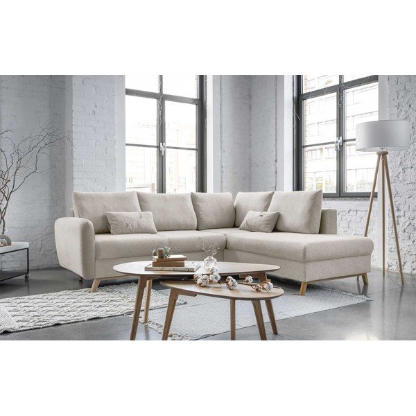 Divano letto angolare beige L, angolo destro Scandic Lagom - Miuform-image-3