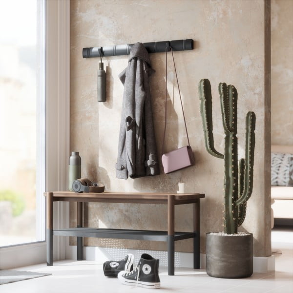 Appendiabiti da parete nero in legno di frassino Flip - Umbra-image-1