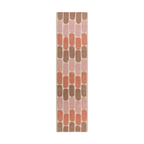 Tappeto in lana arancione 60x230 cm Fossil - Flair Rugs