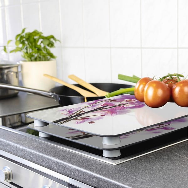 Set di 2 copri stufe in vetro Orchidea, 52 x 30 cm Orchid Blossom - Wenko-image-1