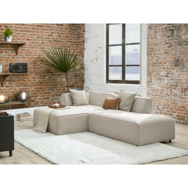 Divano angolare componibile beige (penisola a sinistra/a L) Megeve – Bobochic Paris-image-1