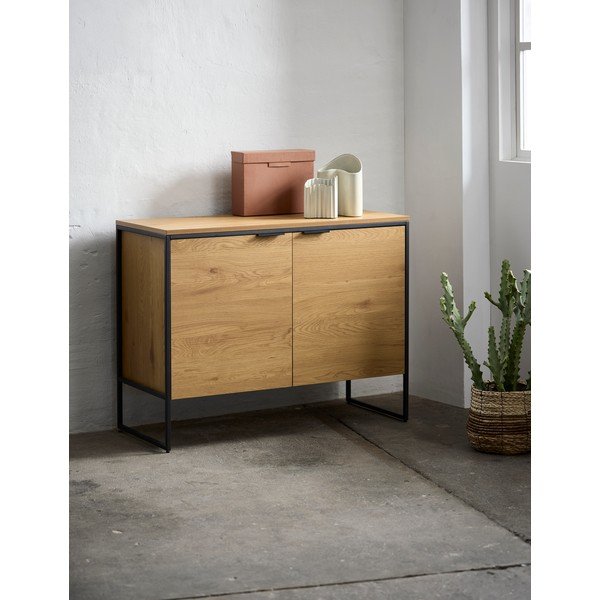 Cassettiera di colore naturale con effetto rovere 104,5x80x45 cm Cesura – Unique Furniture-image-1