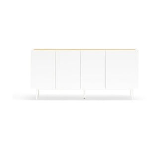 Cassettiera bassa in rovere decorata in bianco e naturale 165x78 cm Arista - Teulat
