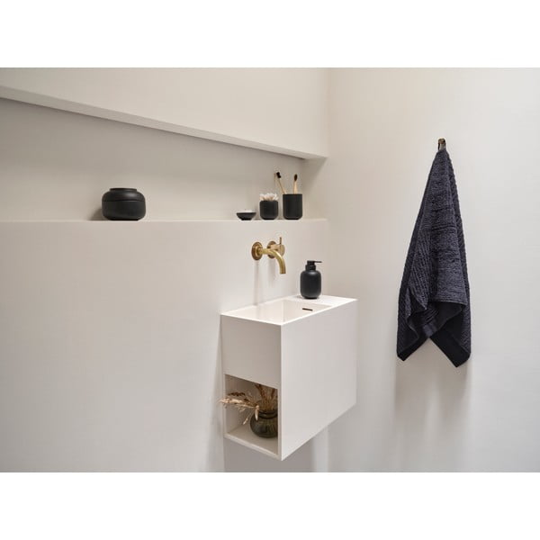 Organizer da bagno nero in gres per dischetti di cotone Sensu – Zone-image-3