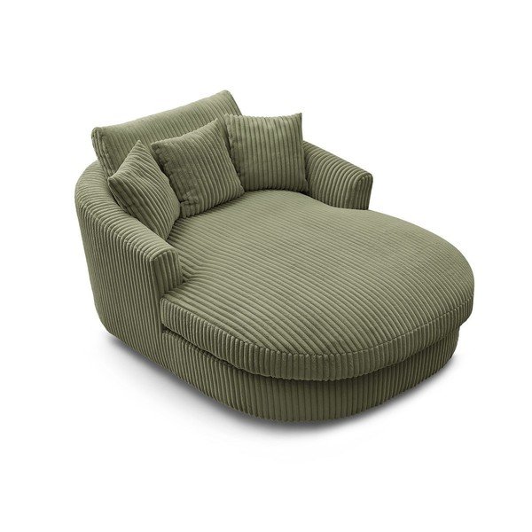 Poltrona verde con rivestimento in velluto a coste Belem – Bobochic Paris-image-4