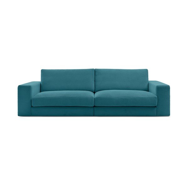 Divano blu con rivestimento in velluto a coste 274 cm Leonard – Bobochic Paris