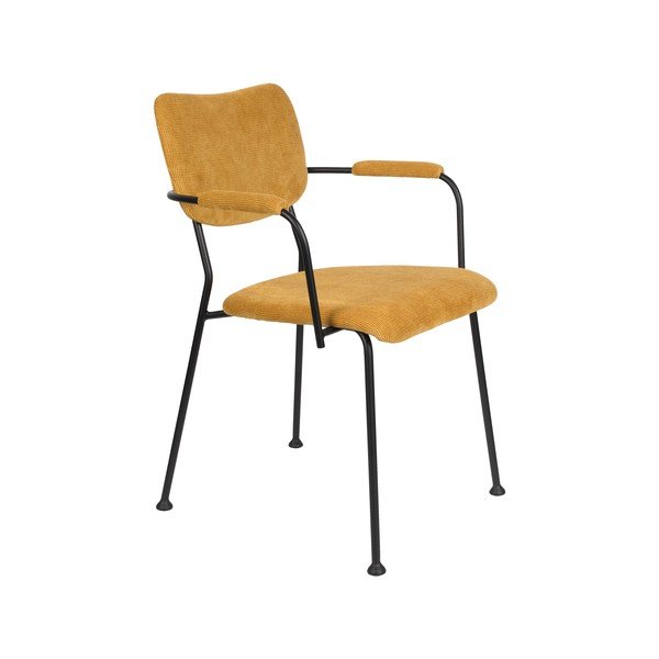 Sedie da pranzo giallo ocra in un set di 2 pezzi Benson - Zuiver