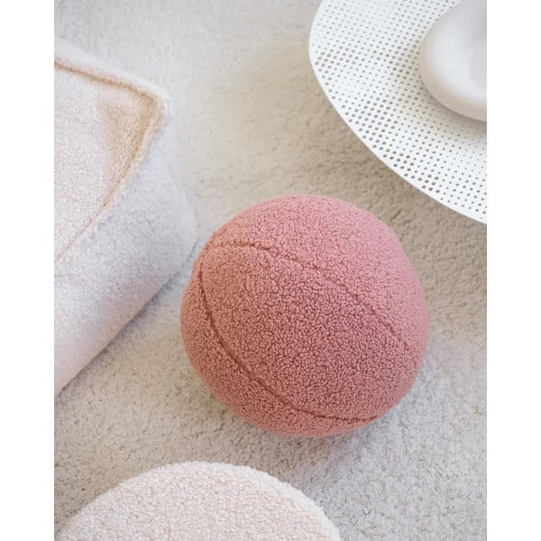 Cuscino per divano da bambini rosa con rivestimento in bouclé Ball – Wigiwama-image-4