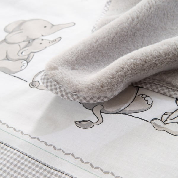 Coperta per bambini bianca/grigia in micropile 80x80 cm Sternenzauber – Roba-image-4