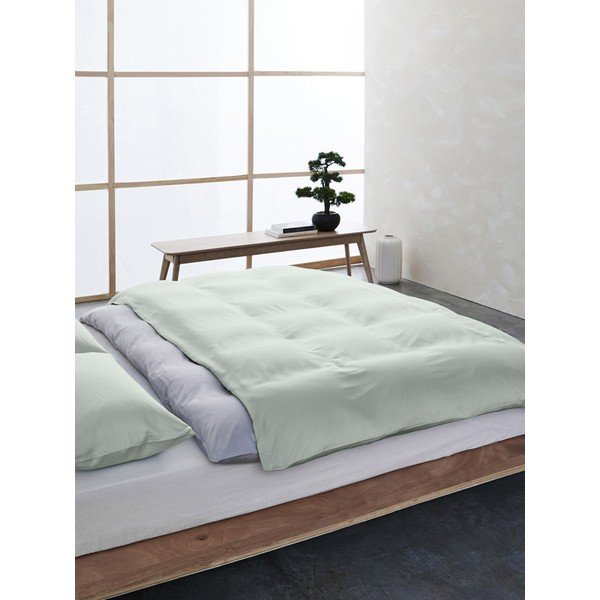 Biancheria da letto verde in cotone e bambù 200x135 cm Skye - Westwing Collection-image-1