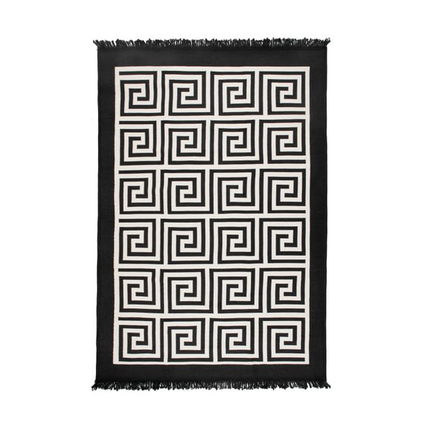Tappeto bifacciale beige e nero Incorniciato, 80 x 150 cm - Cihan Bilisim Tekstil