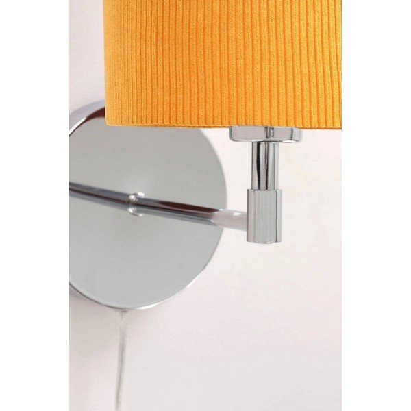 Lampada da parete gialla/color argento lucido in tessuto con alimentazione a corrente Seth – Jotex-image-4