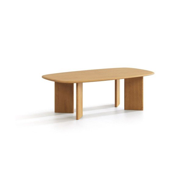 Tavolino da salotto di colore naturale in rovere massiccio 60x120 cm Charlotte – Micadoni 