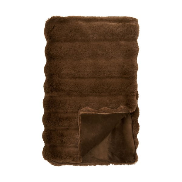 Coperta marrone in pelliccia finta 130x180 cm Galena – House Nordic