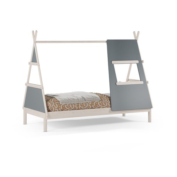 Letto da bambini a forma di casa verde polveroso in pino massiccio con rete inclusa 90x200 cm Enola – Marckeric-image-4