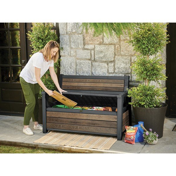 Panca da giardino marrone scuro in plastica Deco – Keter-image-4