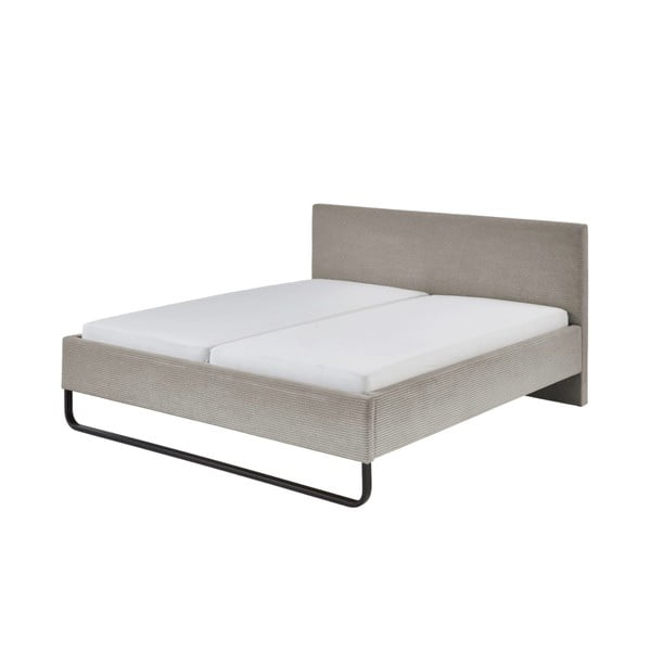 Letto matrimoniale imbottito grigio/marrone rete non inclusa 180x200 cm Swing – Meise Möbel