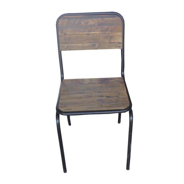 Sedia da pranzo marrone in legno di abete Industrial - Antic Line-image-1