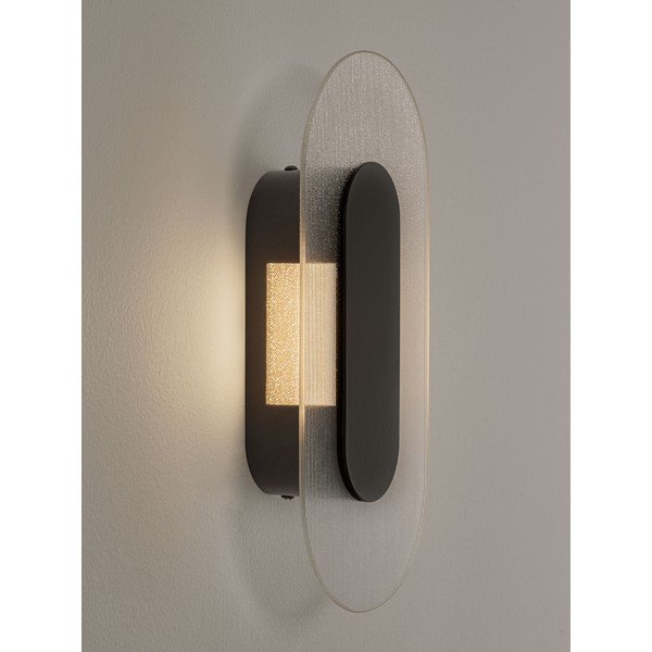 Lampada da parete LED nera opaca in metallo Vetrio – Nova Luce-image-1