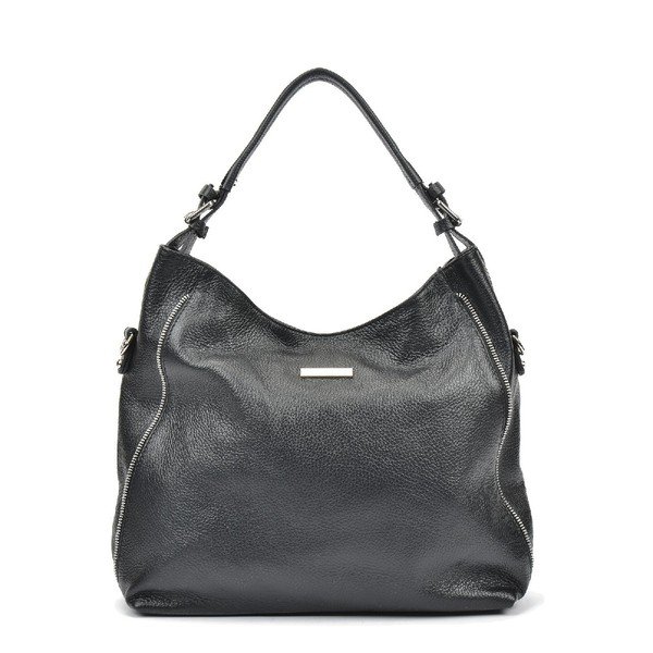 Černá kožená kabelka Mangotti Bags Anna