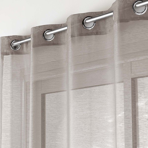 Tenda in voile marrone 140x240 cm Lissea - douceur d'intérieur-image-1