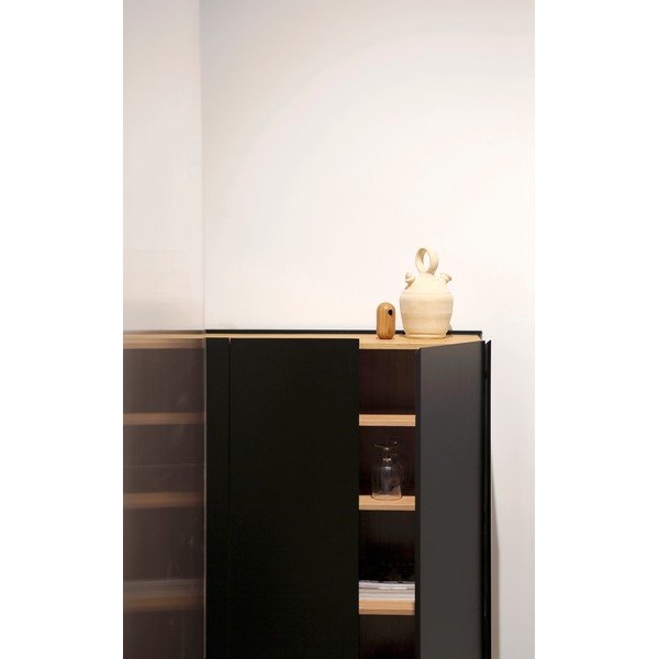 Cassettiera alta nera effetto rovere95x120 cm Arista - Teulat-image-3