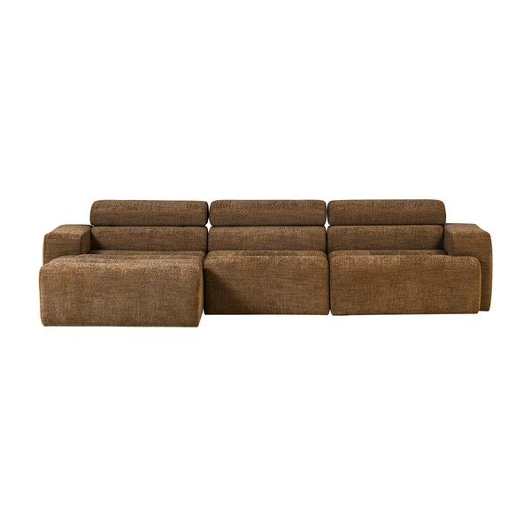 Divano angolare marrone cognac reclinabile (con penisola a sinistra/con chaise lounge) Novi – WOOOD-image-2