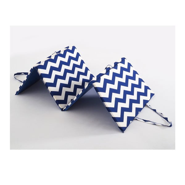 Cuscino per seduta da giardino bianco/blu per sedia a sdraio 49x137 cm   Zig Zag – B.E.S.-image-1