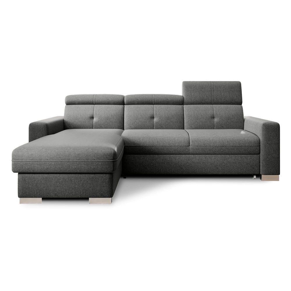 Divano angolare grigio allungabile/con contenitore (con penisola a sinistra/con chaise lounge) Fresia – ELTAP | Divani ad angolo