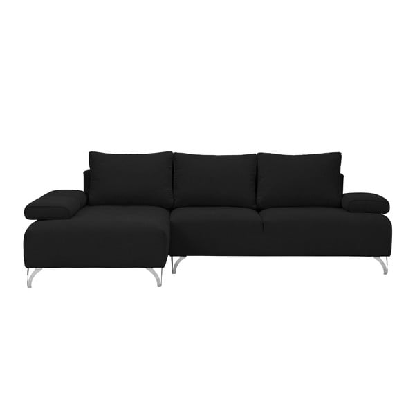 Černá rohová rozkládací pohovka Windsor & Co Sofas Virgo, levý roh