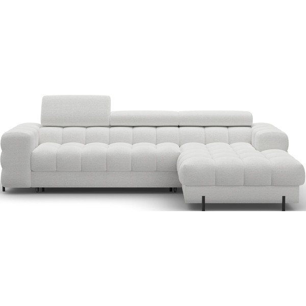 Divano angolare grigio (con penisola a destra/con chaise lounge) con rivestimento in bouclé Felro – ELTAP