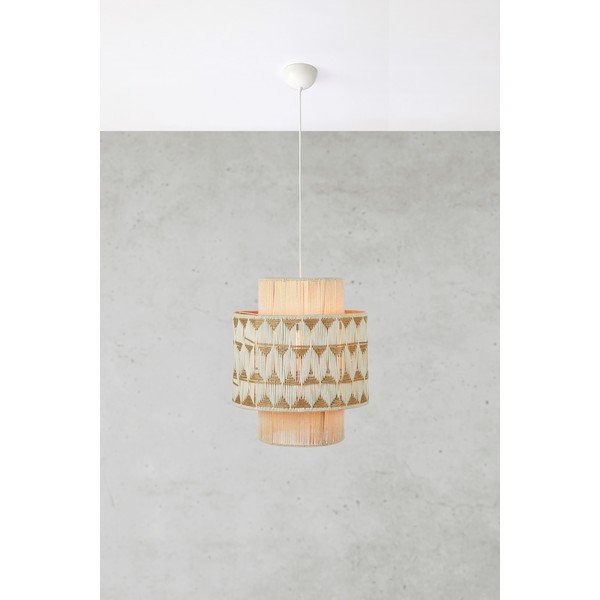 Lampadario di colore naturale con paralume in tessuto e con paralume in iuta ø 45 cm Ano – Markslöjd-image-2