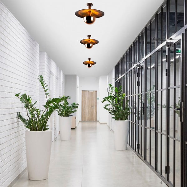 Plafoniera color rame con paralume in metallo ø 48 cm Kurt – Opviq lights-image-3