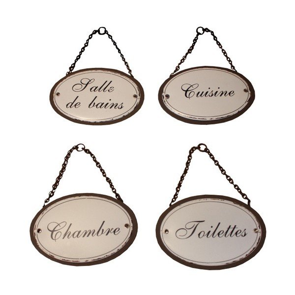 Set di 4 cartelli per porte - Antic Line