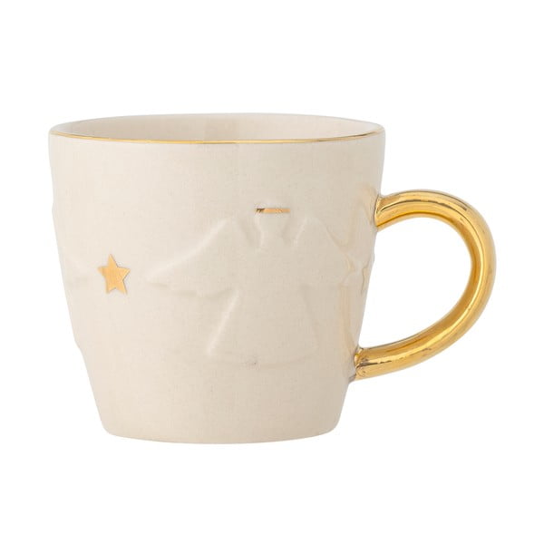 Tazza con motivo natalizio in gres bianco-oro 200 ml Starry - Bloomingville