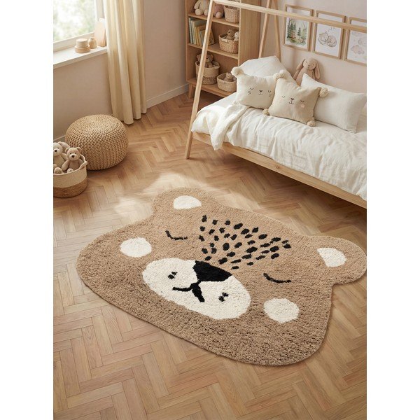 Tappeto per bambini marrone chiaro in cotone lavabile/tessuto a mano 93x120 cm Snuggle Bea – Hanse Home-image-1