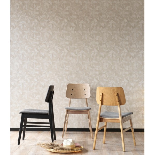 Sedia da pranzo marrone chiaro con seduta grigio chiaro Nagano - Rowico-image-1