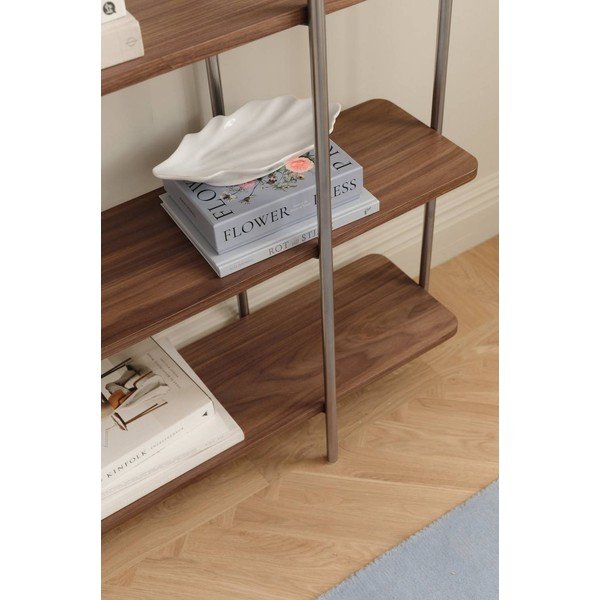 Scaffale colore naturale scuro con effetto noce 120x120x30 cm Lyllo – Ellos Home-image-2