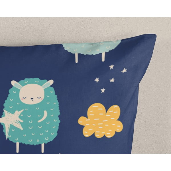 Set copripiumino e federa da bambini blu in cotone per letto singolo ed esteso 140x220 cm Sheep – Good Morning-image-3
