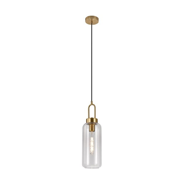 Lampadario dorato con paralume in vetro ø 13 cm Luton – House Nordic