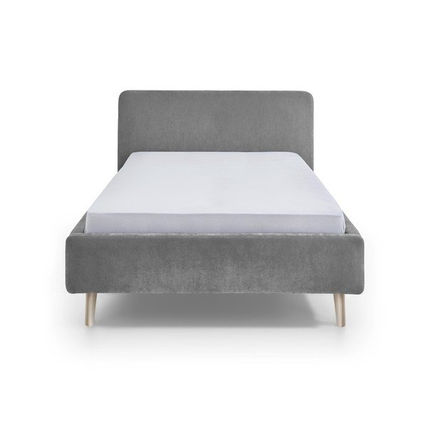 Letto matrimoniale imbottito grigio con rete inclusa 120x200 cm Mattis – Meise Möbel