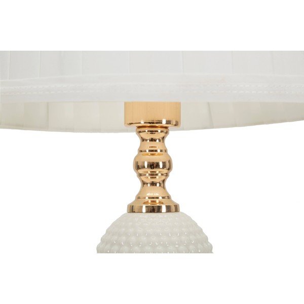 Lampada da tavolo bianca con paralume in tessuto (altezza 40 cm) Napoli - Mauro Ferretti-image-2