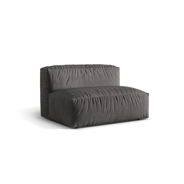 Parte divano componibile grigio (solo con parte centrale) con rivestimento in velluto Martina – Micadoni -image-1