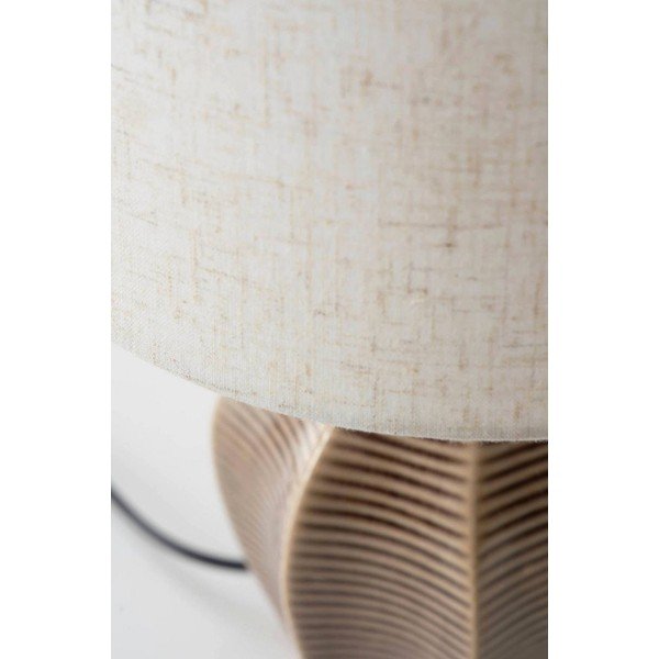 Lampada da tavolo beige/marrone scuro in ceramica (altezza totale 34 cm) Wera – Jotex-image-3