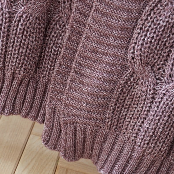 Coperta a maglia rosa e viola 130x170 cm Chunky Marl Knit - Catherine Lansfield-image-2