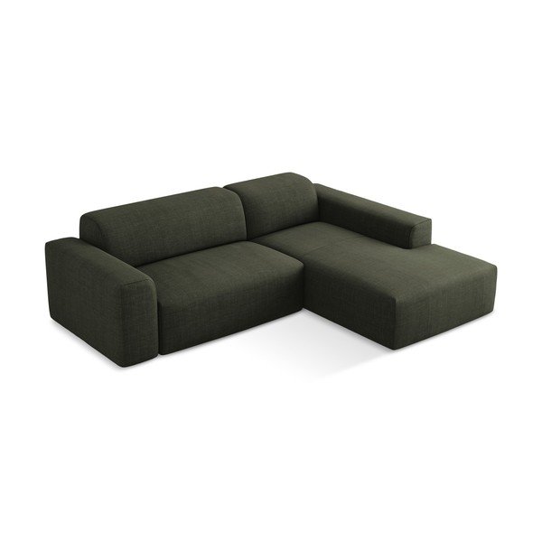 Divano angolare verde (con penisola a destra/con chaise lounge) Keli – Makamii-image-3