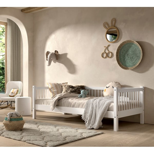 Letto bianco per bambini in legno di faggio 90x200 cm Forrest - Vipack-image-1