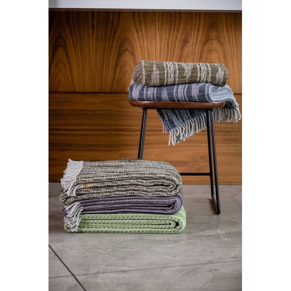 Plaid blu con contenuto di cotone , 140 x 180 cm Zanzibar - Euromant-image-4