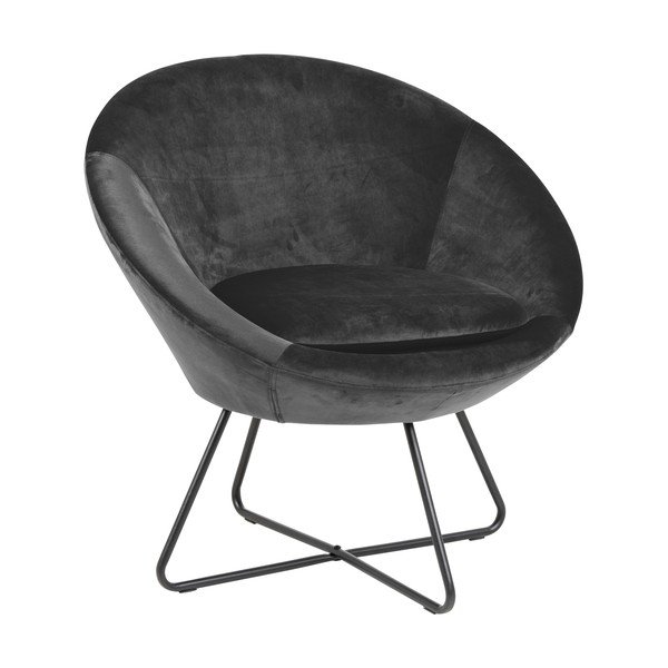 Poltrona in velluto grigio Center - Actona