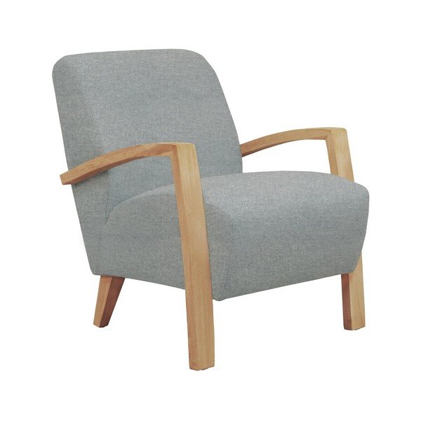 Světle šedé křeslo se světlou konstrukcí Windsor & Co. Luna